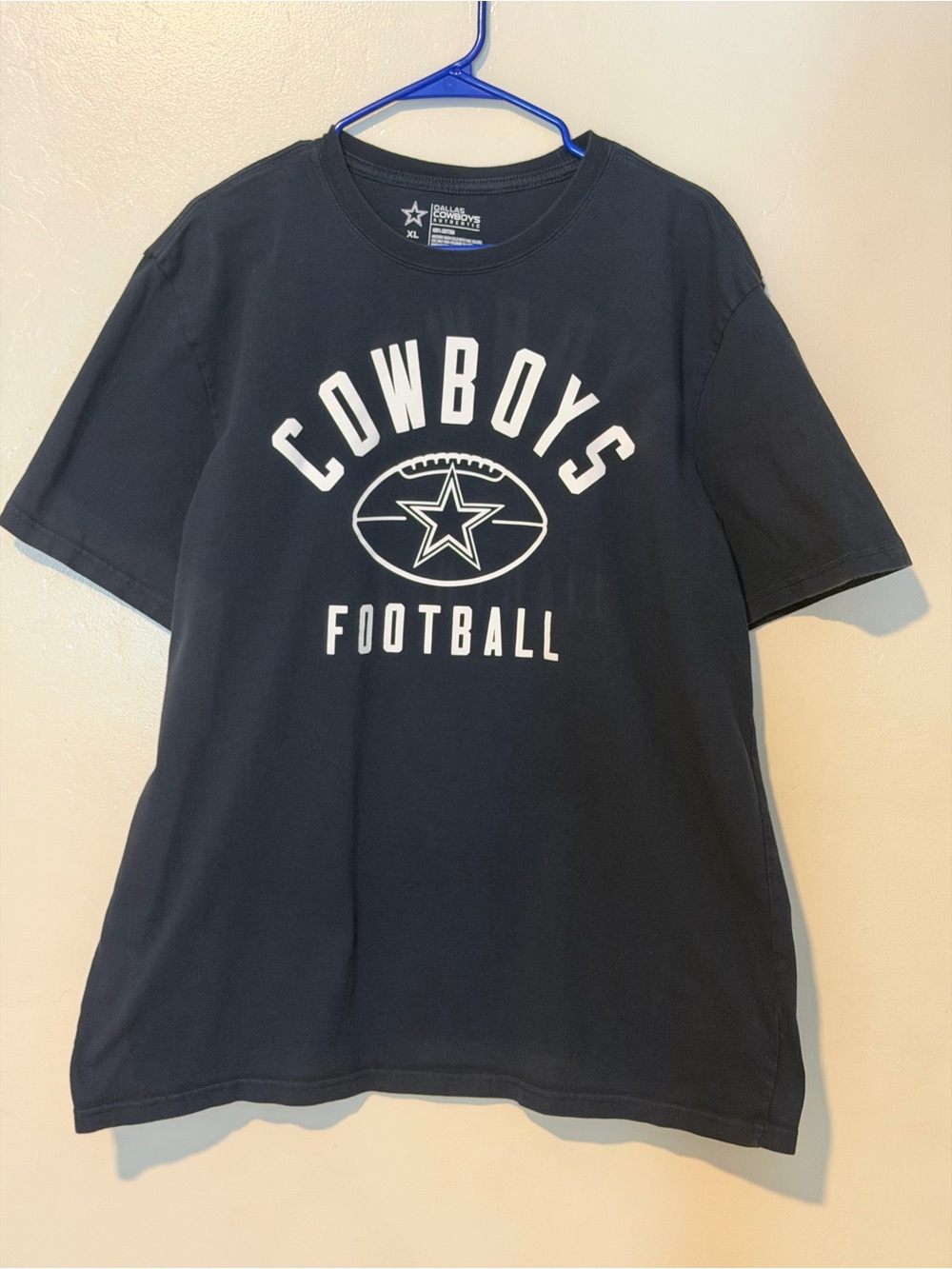 NFL Cowboys Black Kids' Football Tee with White Logo